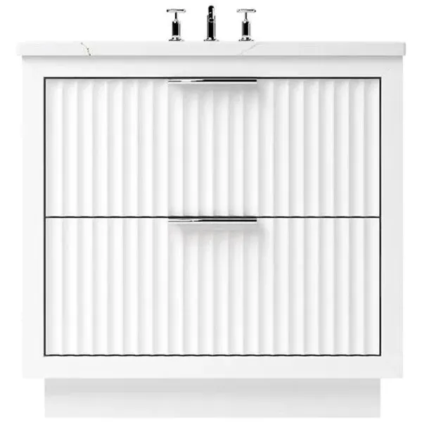 Ashford Two-Drawer Single Bathroom Vanity - White