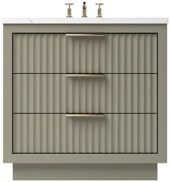 Ashford Three-Drawer Single Bathroom Vanity - Green