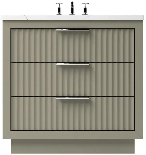 Ashford Three-Drawer Single Bathroom Vanity - Green