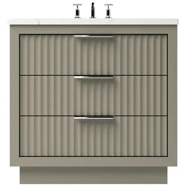 Ashford Three-Drawer Single Bathroom Vanity - Green