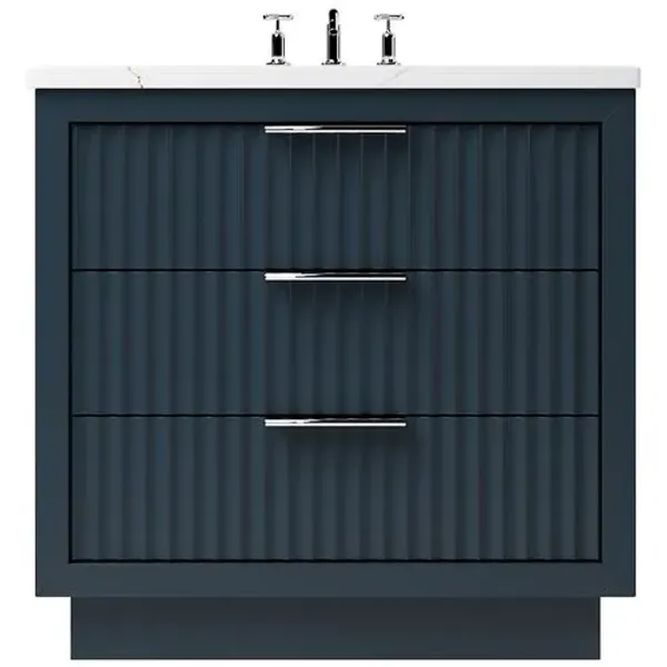 Ashford Three-Drawer Single Bathroom Vanity - Blue