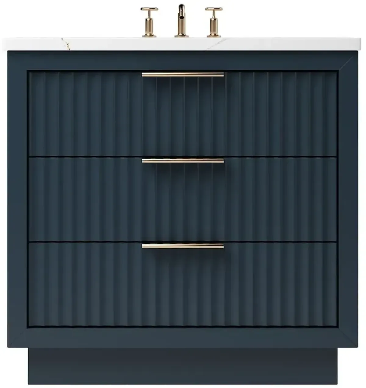 Ashford Three-Drawer Single Bathroom Vanity - Blue