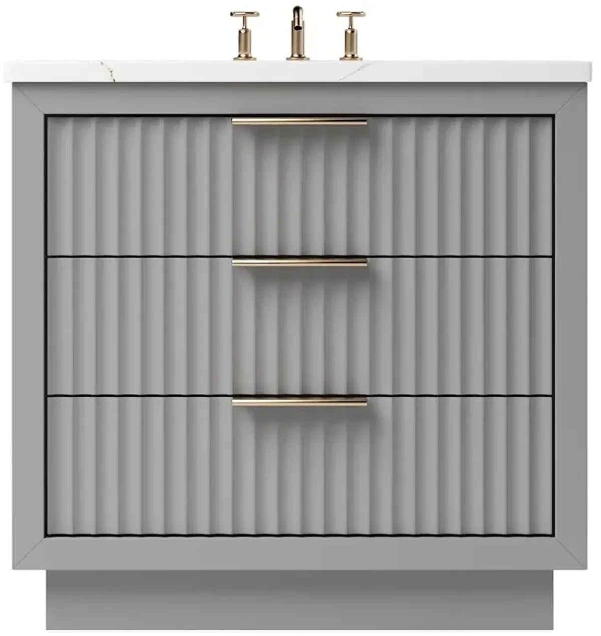 Ashford Three-Drawer Single Bathroom Vanity - Gray