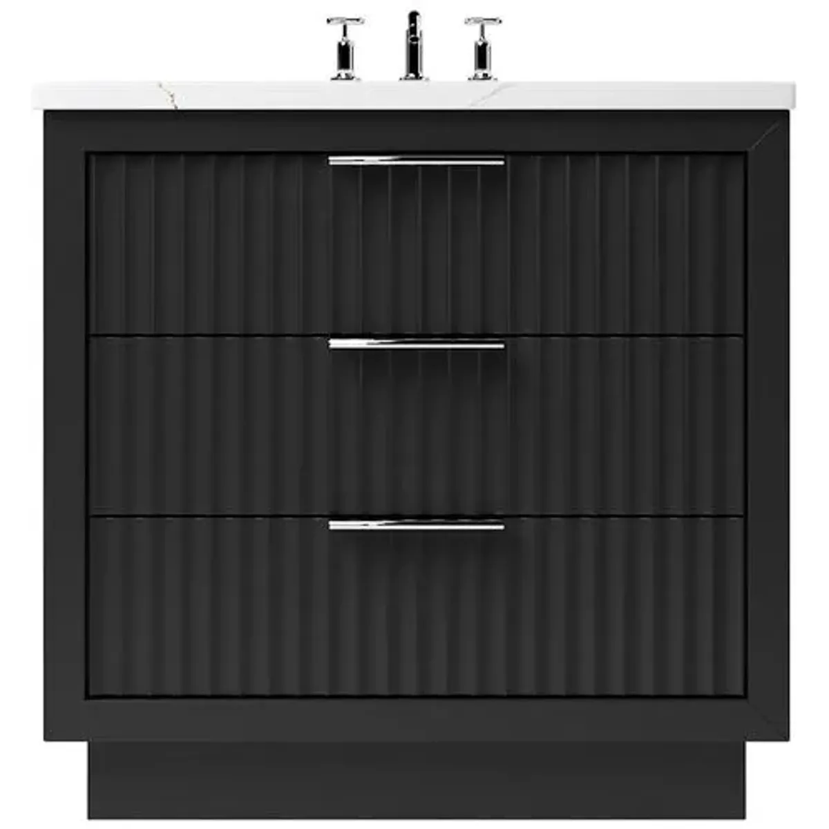 Ashford Three-Drawer Single Bathroom Vanity - Black