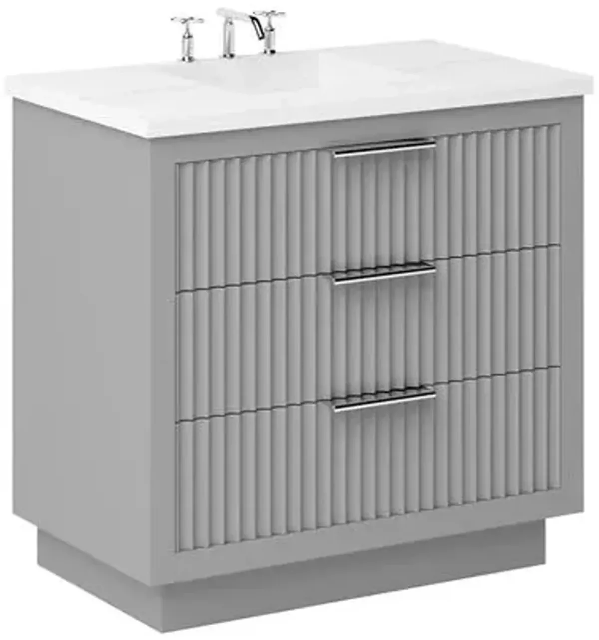 Ashford Three-Drawer Single Bathroom Vanity - Gray