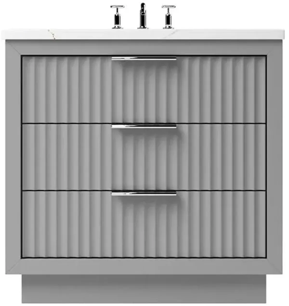 Ashford Three-Drawer Single Bathroom Vanity - Gray