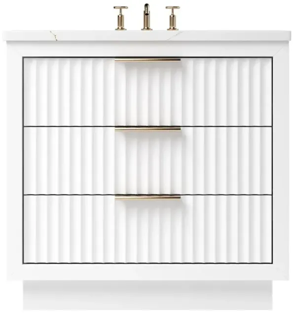 Ashford Three-Drawer Single Bathroom Vanity - White