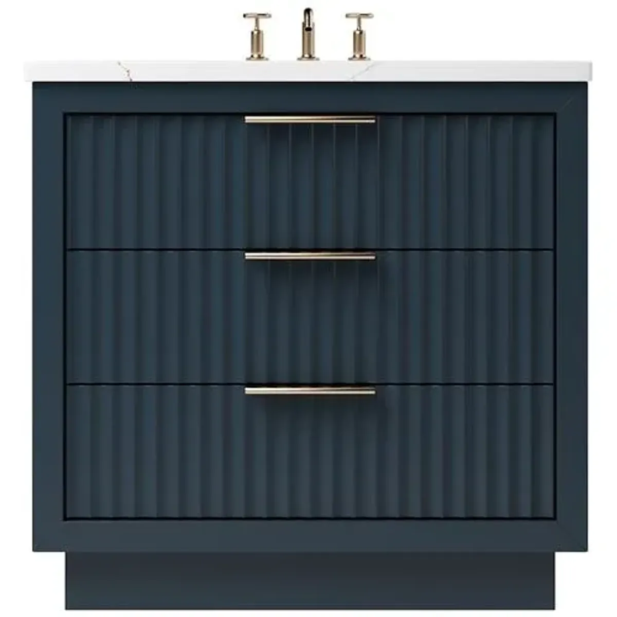 Ashford Three-Drawer Single Bathroom Vanity - Blue