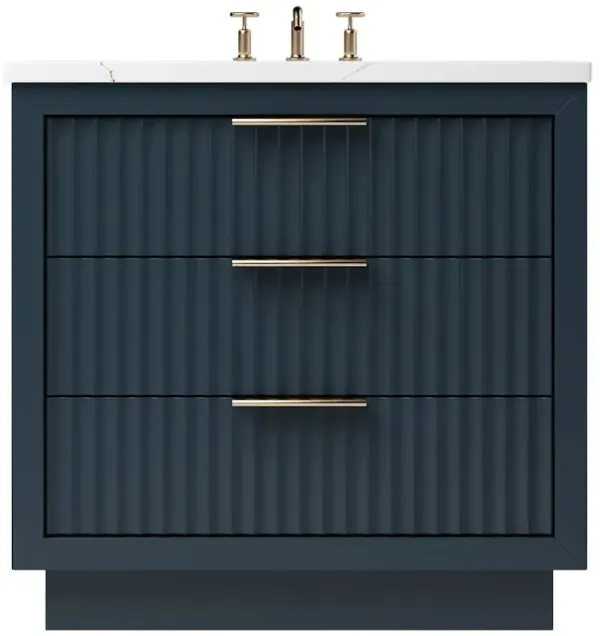 Ashford Three-Drawer Single Bathroom Vanity - Blue