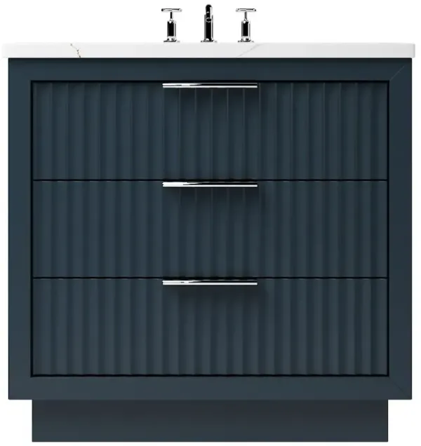 Ashford Three-Drawer Single Bathroom Vanity - Blue