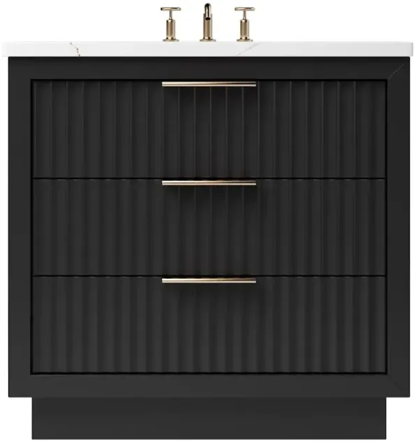 Ashford Three-Drawer Single Bathroom Vanity - Black