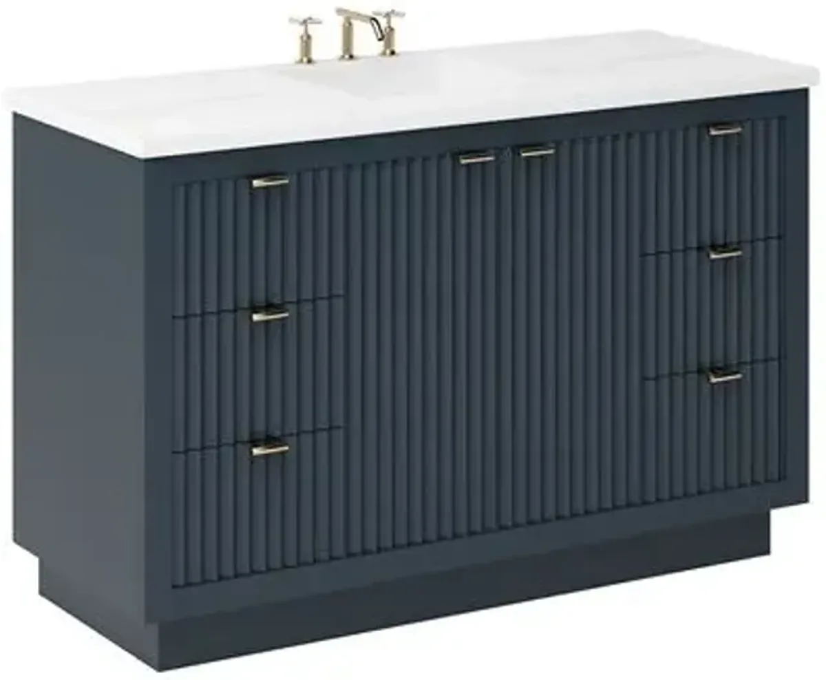 Ashford Single Extra Wide Bathroom Vanity - Blue