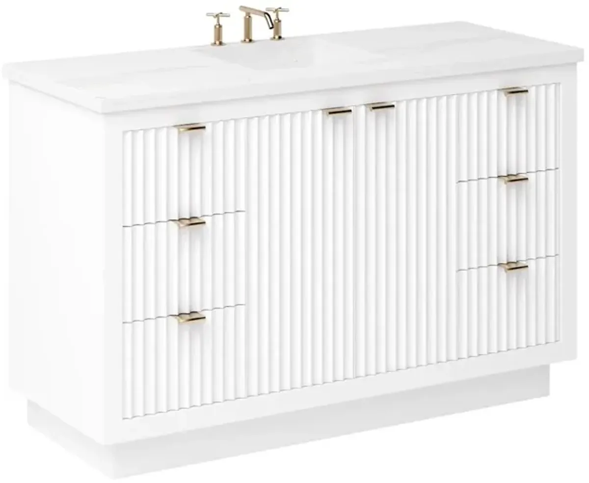 Ashford Single Extra Wide Bathroom Vanity - White