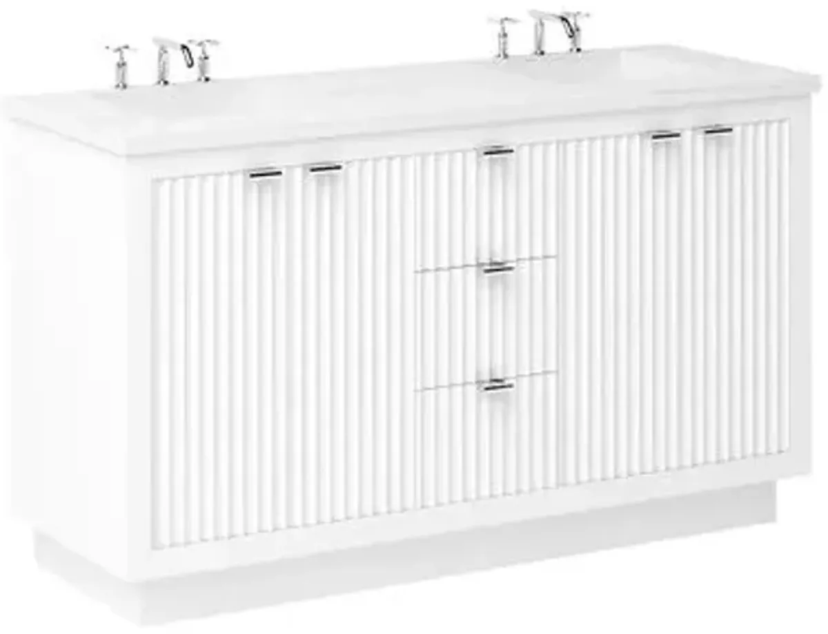 Ashford Double Bathroom Vanity - White