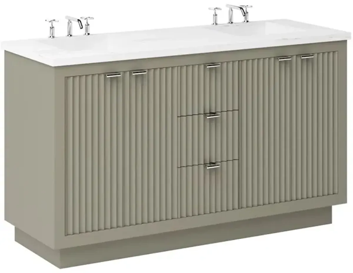 Ashford Double Bathroom Vanity - Green