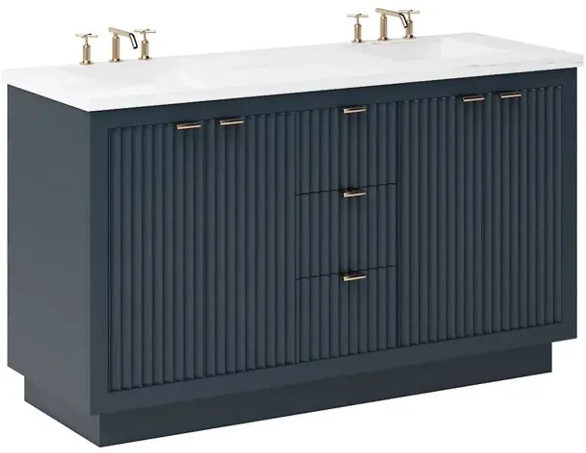 Ashford Double Bathroom Vanity - Blue