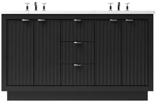 Ashford Double Bathroom Vanity - Black