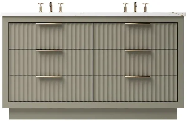 Ashford Double Drawer Bathroom Vanity - Green