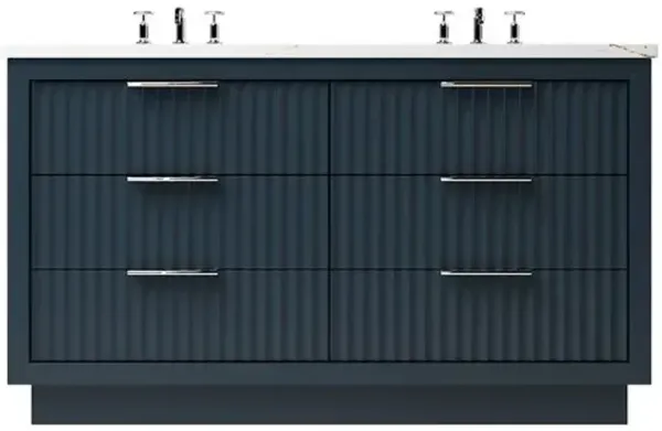 Ashford Double Drawer Bathroom Vanity - Blue