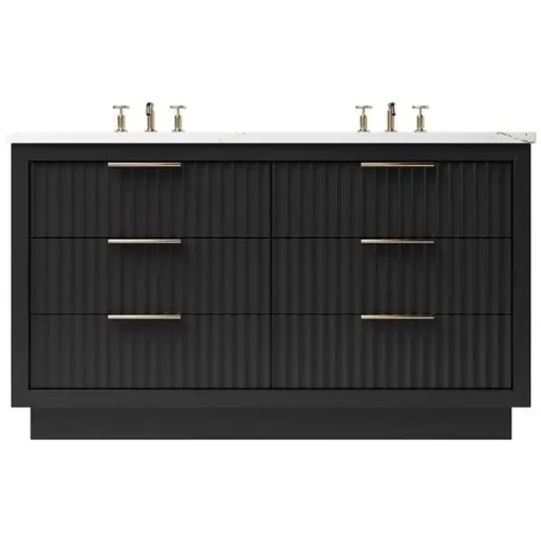 Ashford Double Drawer Bathroom Vanity - Black