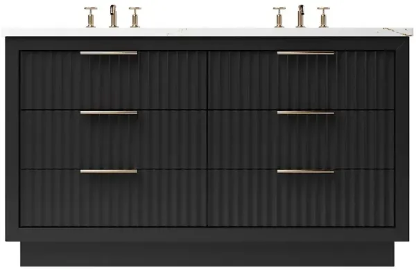 Ashford Double Drawer Bathroom Vanity - Black