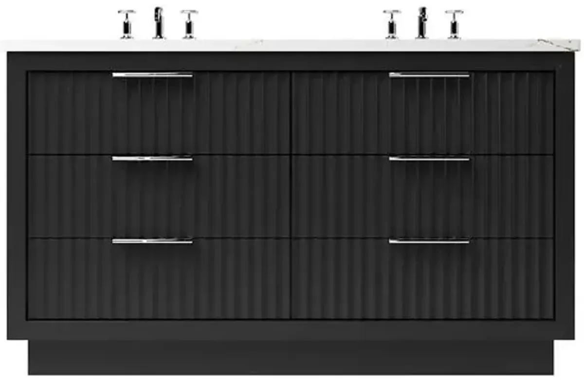 Ashford Double Drawer Bathroom Vanity - Black