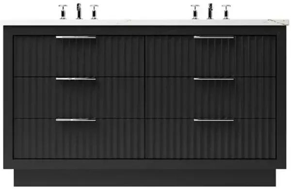 Ashford Double Drawer Bathroom Vanity - Black