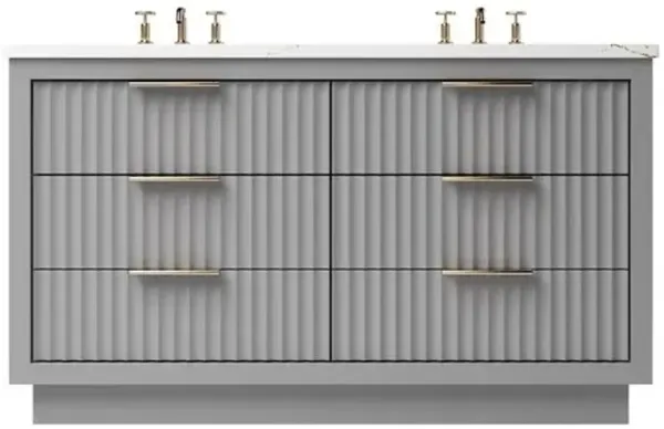 Ashford Double Drawer Bathroom Vanity - Gray