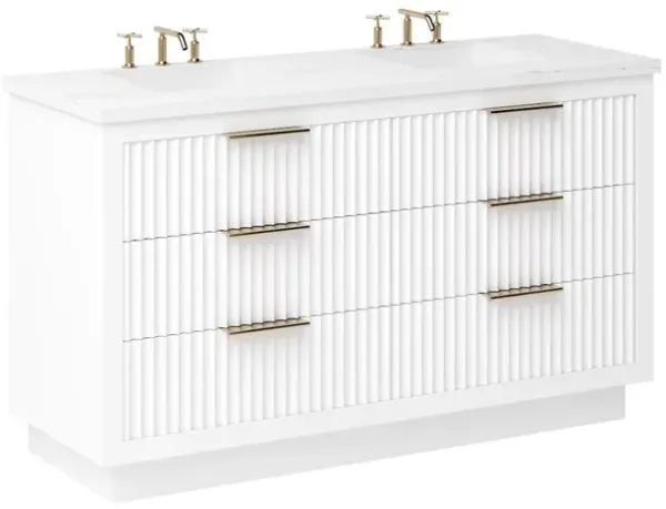 Ashford Double Drawer Bathroom Vanity - White