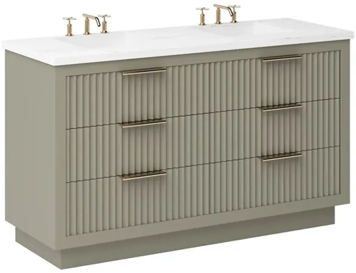 Ashford Double Drawer Bathroom Vanity - Green