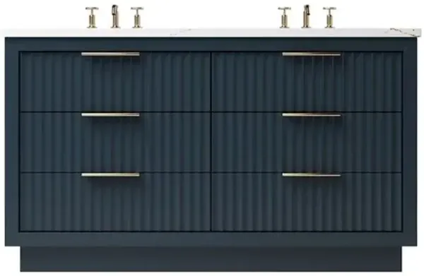 Ashford Double Drawer Bathroom Vanity - Blue