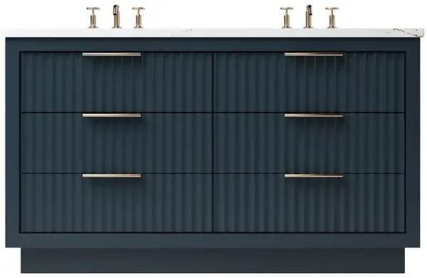 Ashford Double Drawer Bathroom Vanity - Blue