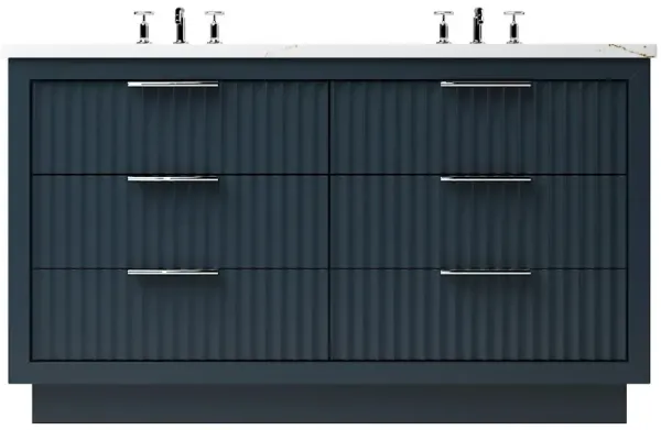 Ashford Double Drawer Bathroom Vanity - Blue