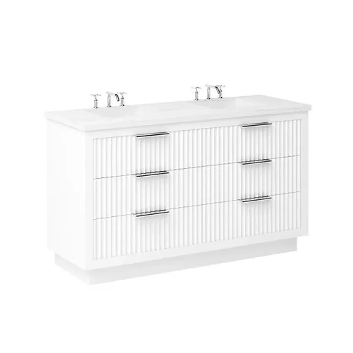 Ashford Double Drawer Bathroom Vanity - White