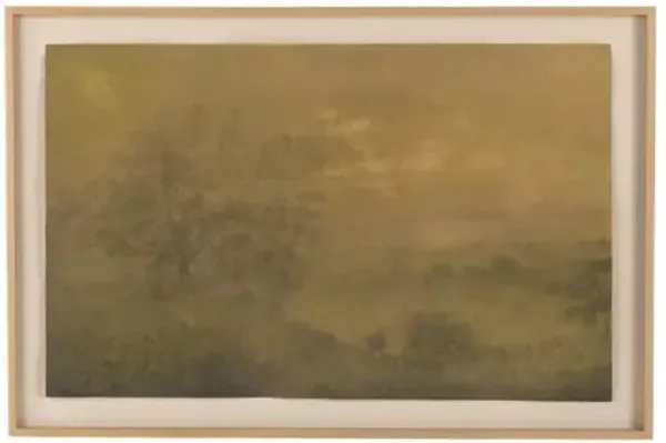 32" x 48" Expanse Painting by Aileen Fitzgerald - White Oak Frame - Green