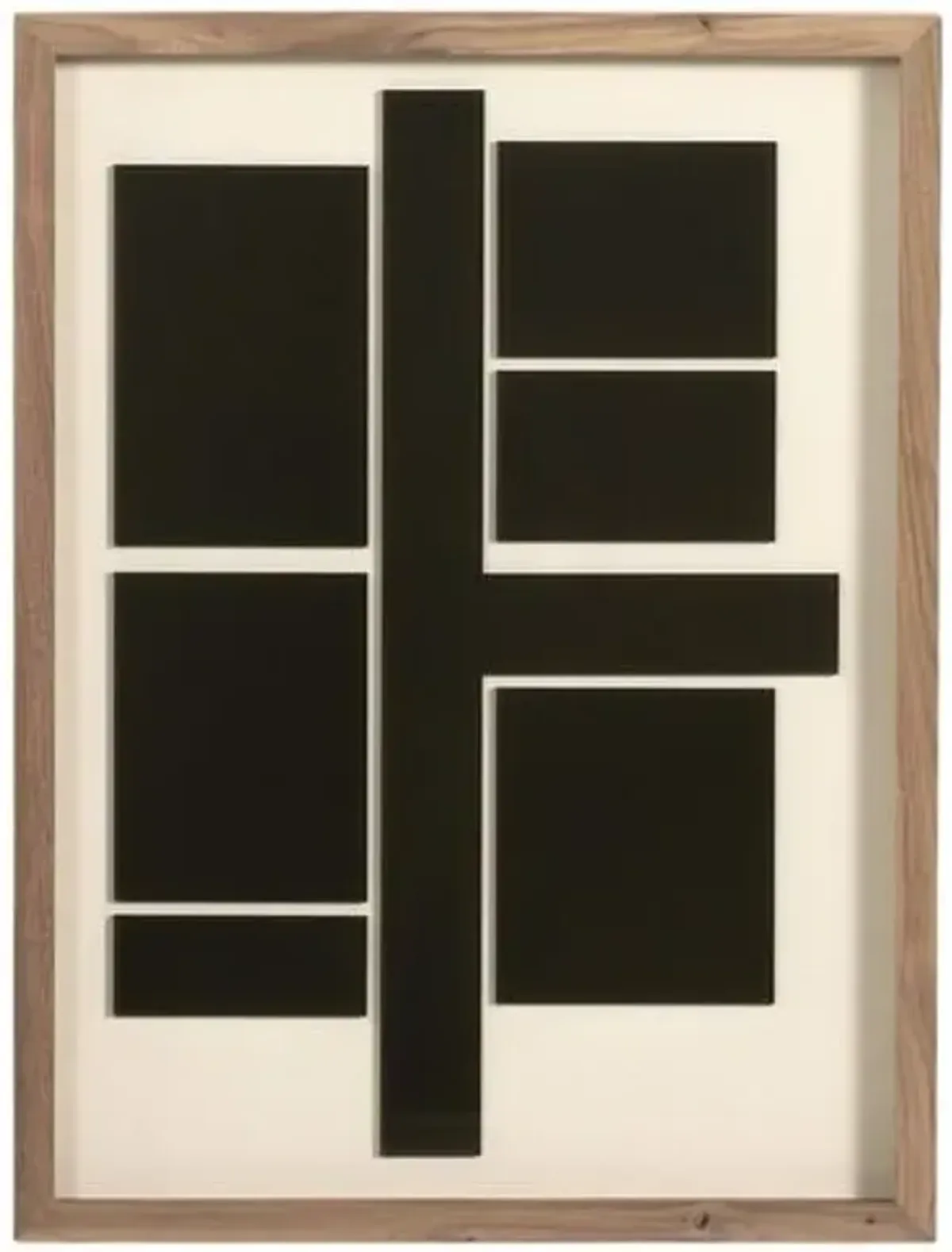 18" x 24" Intersect Artwork - Rustic Walnut Frame - Brown