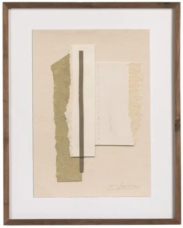 24" x 30" Poetic Architectures No 8 Artwork by Valeria Sidanez, Rustic Walnut Frame