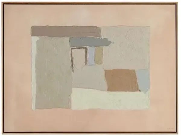 48.5" x 60" EarthenwarePainting by Tyler Guinn - White Oak Frame - Multi