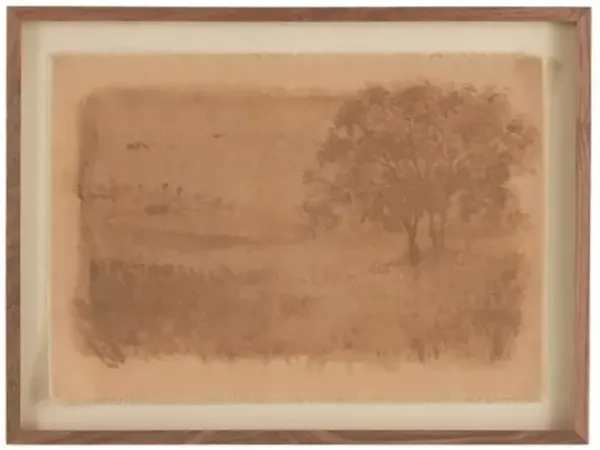 24" x 32" Daughters Of The Water V Painting by Aileen Fitzgerald - Rustic Walnut Frame - Brown