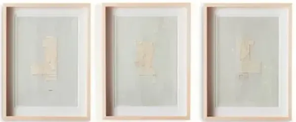 24" x 54" Galactic Painting Triptych I by Jade Dacay - Natural Maple Frame - Brown