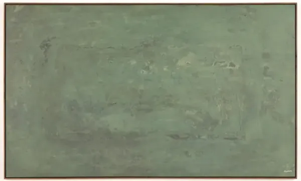 Carrying The Olive Branch No.2 Painting by Tyler Guinn - Rustic Walnut Frame - Green