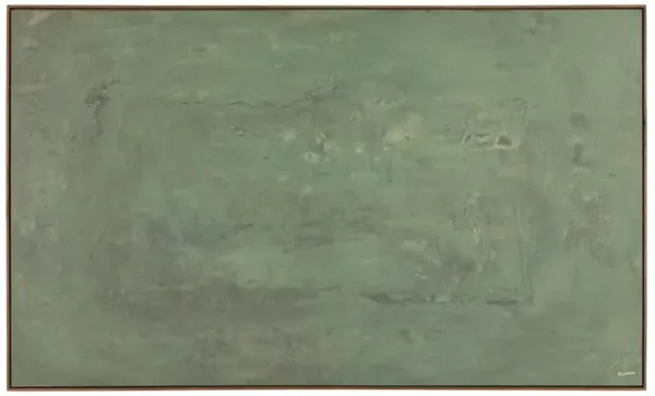 Carrying The Olive Branch No.2 Painting by Tyler Guinn - Rustic Walnut Frame - Green