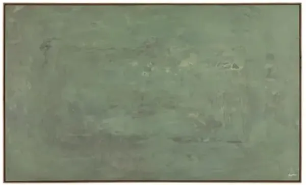 Carrying The Olive Branch No.2 Painting by Tyler Guinn - Rustic Walnut Frame - Green