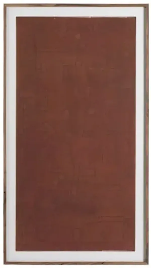 40" x 72" Kuba II Artwork - Rustic Walnut Frame - Brown