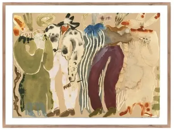 Dart Boy Painting by Caroline Pinney - Brown