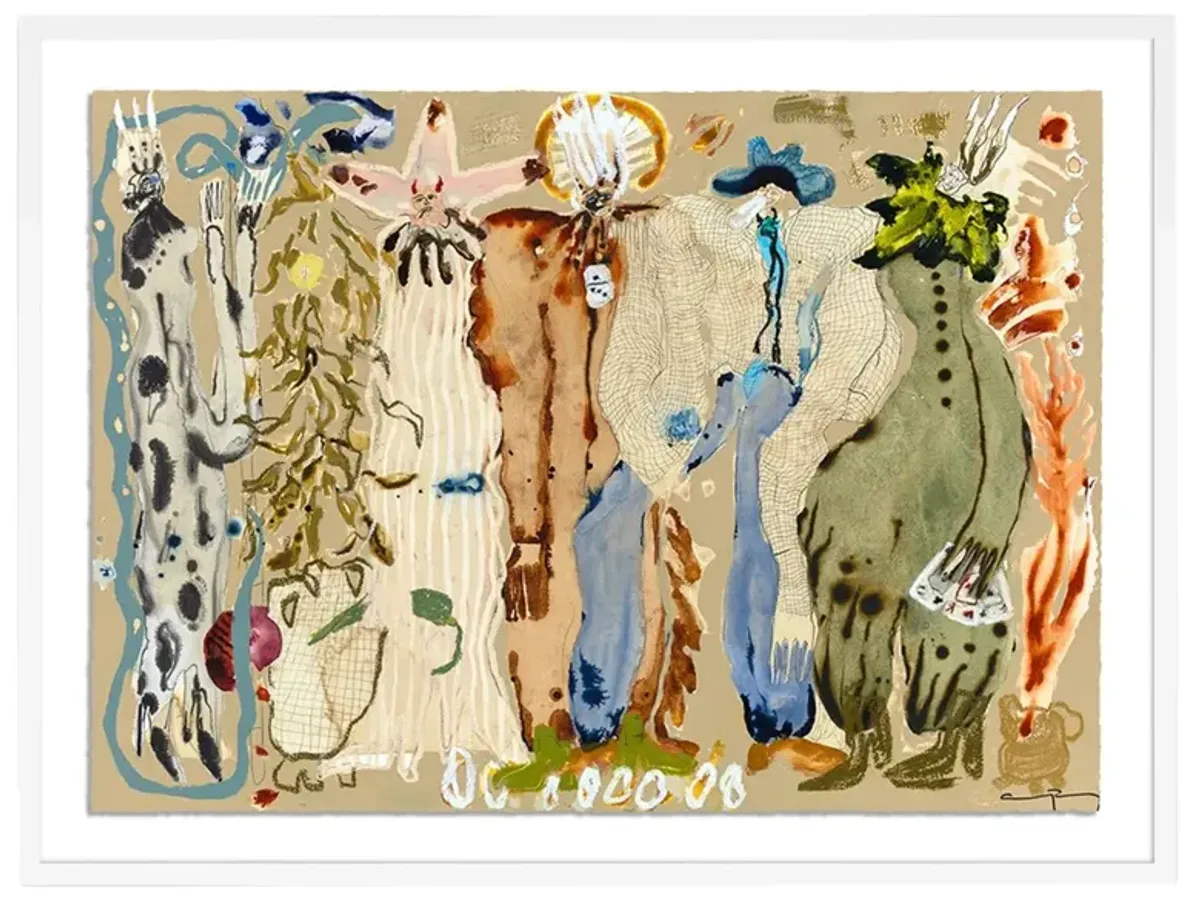 Blue Eyed Snake Woman Painting by Caroline Pinney - White