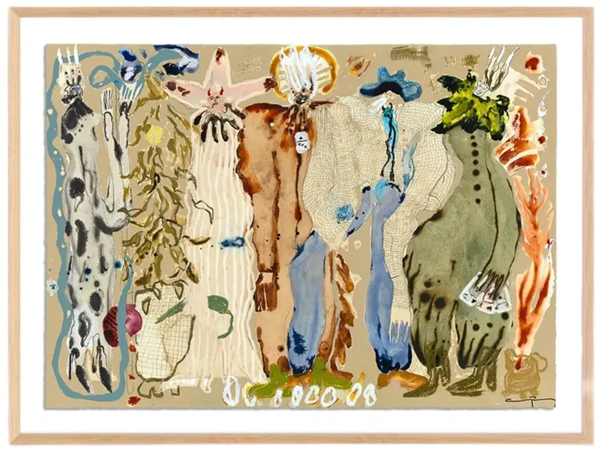 Blue Eyed Snake Woman Painting by Caroline Pinney - Multi