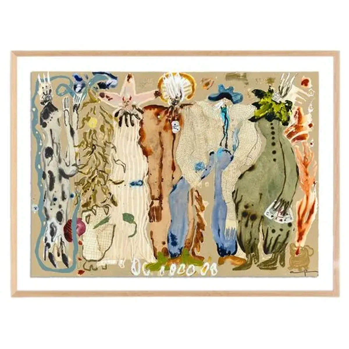 Blue Eyed Snake Woman Painting by Caroline Pinney - Multi