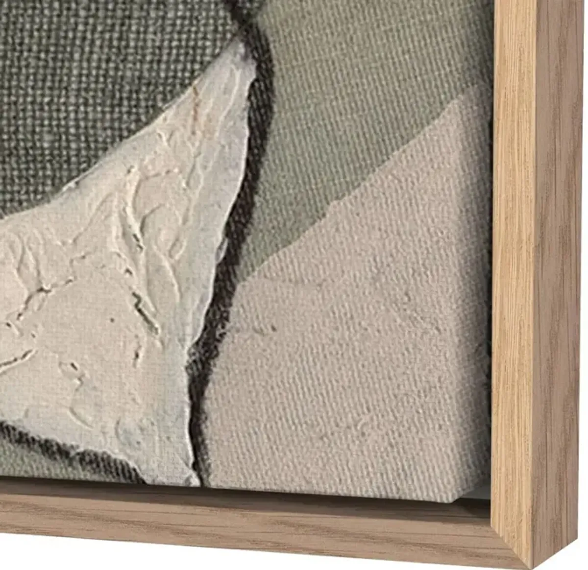 36" x 48" Textile 4 Artwork by Raoul Morren, White Oak Frame