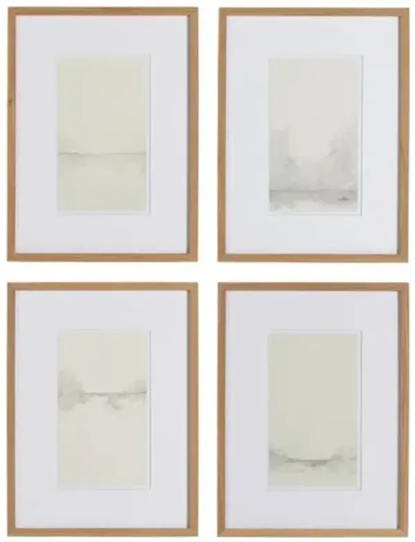 36" x 48" Water's Edge Gallery Set by Karen Covey - White Oak Frame - Multi